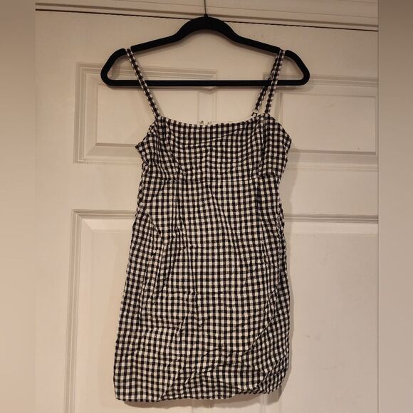 Black and white checkered long tank/ Mini Dress - Picture 1 of 4